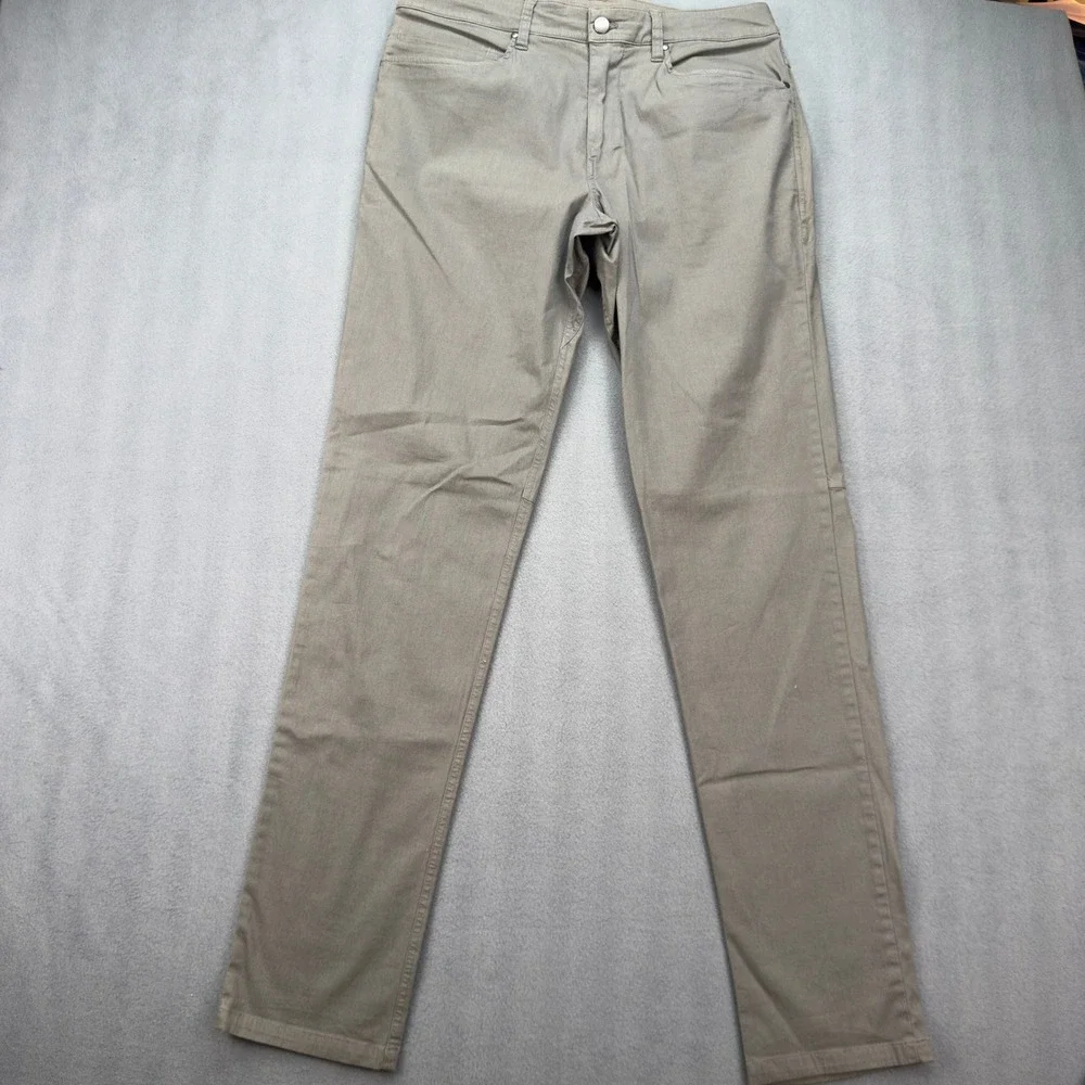 Lululemon ABC Slim Fit Pant Mens 30 Khaki Tan Cotton Blend 5 Pocket Trousers